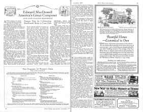 Better Homes & Gardens November 1925 Magazine Article: Edward MacDowell America's Great Composer