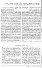 Better Homes & Gardens February 1926 Magazine Article: The Cold Frame and the Compost Heap