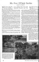 Better Homes & Gardens February 1926 Magazine Article: Mv Four O'Clock Garden