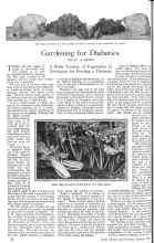 Better Homes & Gardens March 1926 Magazine Article: Gardening for Diabetics