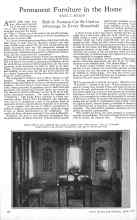 Better Homes & Gardens April 1926 Magazine Article: Permanent Furniture in the Home