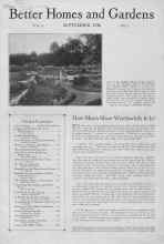 Better Homes & Gardens September 1926 Magazine Article: How Much More Worthwhile It Is!