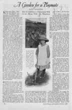 Better Homes & Gardens October 1926 Magazine Article: A Garden for a Playmate