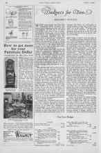 Better Homes & Gardens October 1926 Magazine Article: Budgets for Two