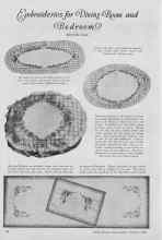 Better Homes & Gardens October 1926 Magazine Article: Embroideries for Dining Room and Bedroom