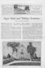 Better Homes & Gardens November 1926 Magazine Article: Quiet Pools and Tinkling Fountains