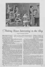 Better Homes & Gardens November 1926 Magazine Article: Making Home Interesting to the Boy