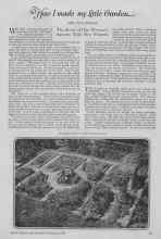 Better Homes & Gardens February 1927 Magazine Article: How I made my Little Garden