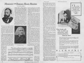 Better Homes & Gardens February 1927 Magazine Article: Moments with Famous Music Masters