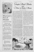 Better Homes & Gardens April 1927 Magazine Article: Simple Bird Baths and How to Make Them