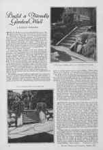 Better Homes & Gardens August 1927 Magazine Article: Build a Friendly Garden Wall