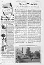 Better Homes & Gardens August 1927 Magazine Article: Garden Reminders