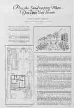 Better Homes & Gardens October 1927 Magazine Article: Plan the landscaping When You Plan Your House