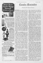 Better Homes & Gardens October 1927 Magazine Article: Garden Reminders