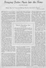 Better Homes & Gardens November 1927 Magazine Article: Bringing Better Music Into the Home