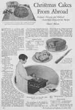 Better Homes & Gardens December 1927 Magazine Article: Chriﬆmas Cakes From Abroad