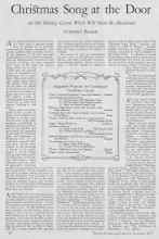 Better Homes & Gardens December 1927 Magazine Article: Chriﬆmas Song at the Door