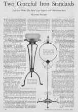 Better Homes & Gardens December 1927 Magazine Article: Two Graceful Iron Standards