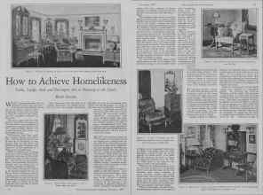 Better Homes & Gardens December 1927 Magazine Article: How to Achieve Homelikeness