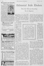 Better Homes & Gardens February 1928 Magazine Article: Editorial Side Dishes