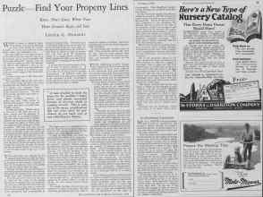 Better Homes & Gardens February 1928 Magazine Article: Puzzle--Find Your Property Lines