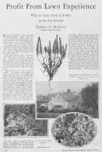 Better Homes & Gardens March 1928 Magazine Article: Profit From Lawn Experience