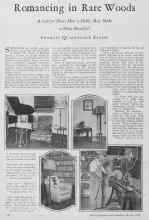 Better Homes & Gardens March 1928 Magazine Article: Romancing in Rare Woods
