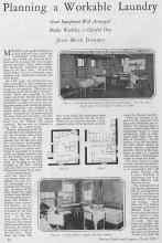 Better Homes & Gardens March 1928 Magazine Article: Planning a Workable Laundry