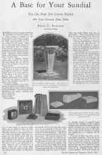 Better Homes & Gardens March 1928 Magazine Article: A Base for Your Sundial