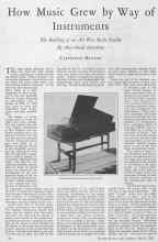 Better Homes & Gardens March 1928 Magazine Article: How Music Grew by Way of Instruments