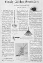 Better Homes & Gardens March 1928 Magazine Article: Timely Garden Reminders