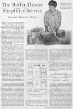 Better Homes & Gardens April 1928 Magazine Article: The Buffet Dinner Simplifies Service