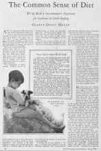 Better Homes & Gardens May 1928 Magazine Article: The Common Sense of Diet