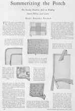 Better Homes & Gardens May 1928 Magazine Article: Summerizing the Porch