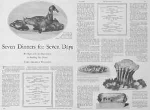 Better Homes & Gardens May 1928 Magazine Article: Seven Dinners for Seven Days