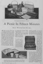 Better Homes & Gardens June 1928 Magazine Article: A Picnic In Fifteen Minutes