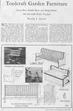 Better Homes & Gardens June 1928 Magazine Article: Toolcraft Garden Furniture