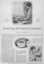 Better Homes & Gardens July 1928 Magazine Article: Canning the Garden Surplus