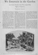 Better Homes & Gardens July 1928 Magazine Article: We Entertain in the Garden