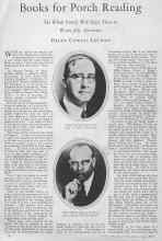 Better Homes & Gardens July 1928 Magazine Article: Books for Porch Reading