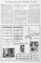 Better Homes & Gardens August 1928 Magazine Article: Toolcraft for the Summer Camp