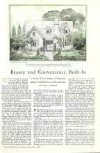 Better Homes & Gardens September 1928 Magazine Article: Beauty and Convenience Built-In