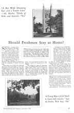 Better Homes & Gardens September 1928 Magazine Article: Should Freshmen Stay at Home?