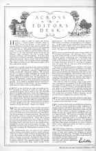 Better Homes & Gardens February 1929 Magazine Article: ACROSS The EDITOR'S DESK