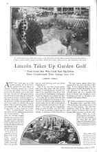 Better Homes & Gardens March 1929 Magazine Article: Lincoln Takes Up Garden Golf