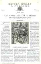 Better Homes & Gardens June 1929 Magazine Article: The Nature Trail and Its Makers