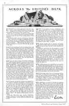 Better Homes & Gardens August 1929 Magazine Article: ACROSS The EDITOR'S DESK