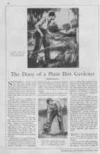Better Homes & Gardens September 1929 Magazine Article: The Diary of a Plain Dirt Gardener