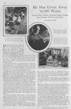 Better Homes & Gardens September 1929 Magazine Article: He Has Given Away 50,000 Plants