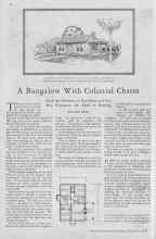Better Homes & Gardens September 1929 Magazine Article: A Bungalow With Colonial Charm
